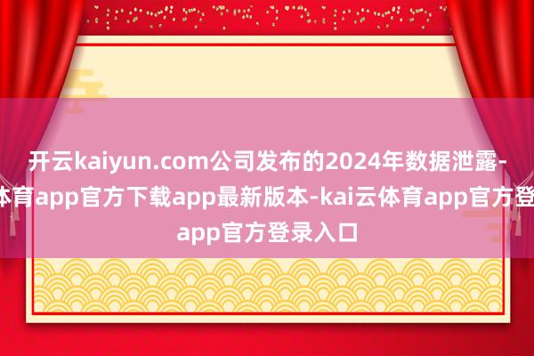 开云kaiyun.com公司发布的2024年数据泄露-kai云体育app官方下载app最新版本-kai云体育app官方登录入口