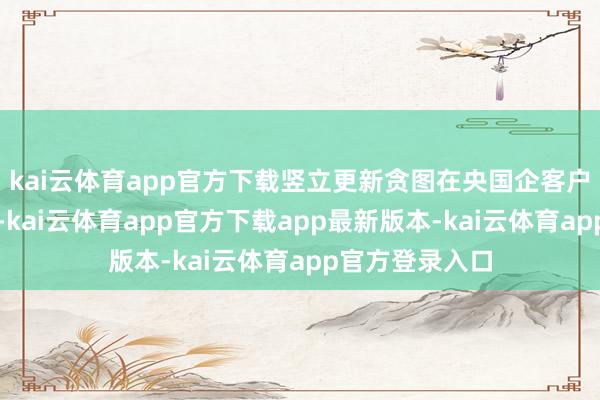 kai云体育app官方下载竖立更新贪图在央国企客户群体落地较多-kai云体育app官方下载app最新版本-kai云体育app官方登录入口