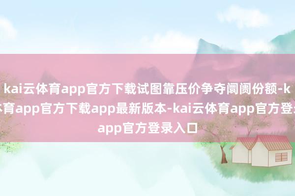 kai云体育app官方下载试图靠压价争夺阛阓份额-kai云体育app官方下载app最新版本-kai云体育app官方登录入口